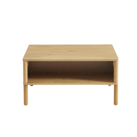 Table basse HAIDA effet chêne et rotin