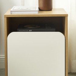 Table de chevet KILDA blanc effet chêne