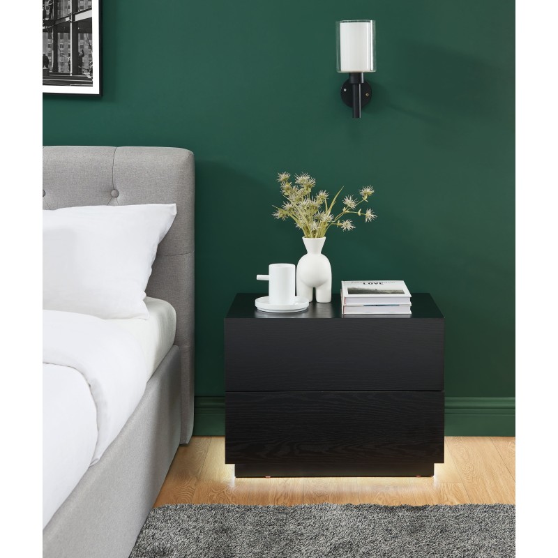 Table de chevet à led MORPHEE noire