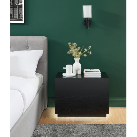Table de chevet à led MORPHEE noire