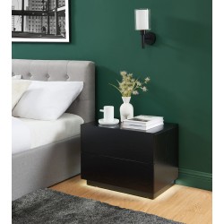 Table de chevet à led MORPHEE noire
