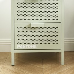 Table de chevet PANTONE  métal vert amande double tiroirs 40cm