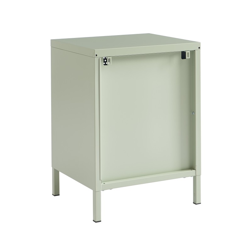 Table de chevet PANTONE  métal vert amande double tiroirs 40cm