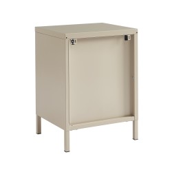 Table de chevet PANTONE  métal taupe double tiroirs 40cm