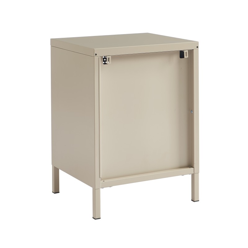 Table de chevet PANTONE  métal taupe double tiroirs 40cm