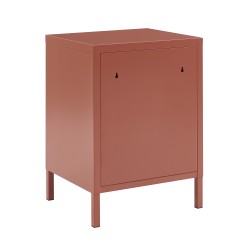 Table de chevet PANTONE  métal terracotta double tiroirs 40cm