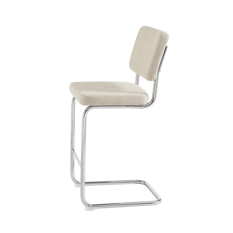 Lot de 2 Tabourets JACK 65cm velours côtelé beige