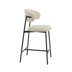 Lot de 2 tabourets GALLY tissu beige