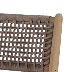 Lot de 2 tabourets de bar intérieur/extérieur KUTA en bois d'acacia et corde marron clair H100 cm