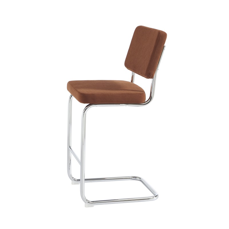Lot de 2 Tabourets JACK 65cm velours côtelé terracotta