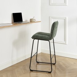 Lot de 2 tabouret ISOLA tissu vert
