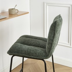 Lot de 2 tabouret ISOLA tissu vert