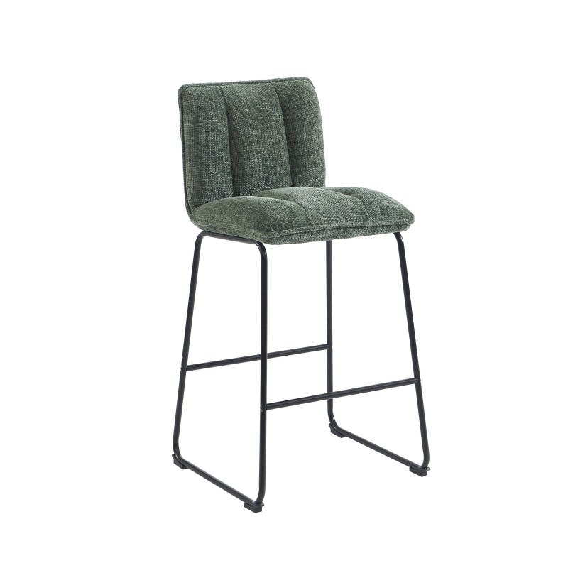 Lot de 2 tabouret ISOLA tissu vert