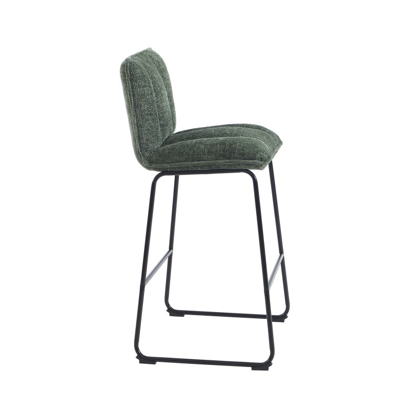 Lot de 2 tabouret ISOLA tissu vert