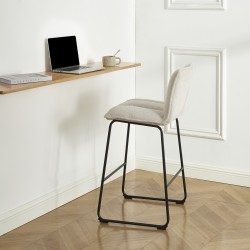 Lot de 2 tabouret ISOLA tissu crème