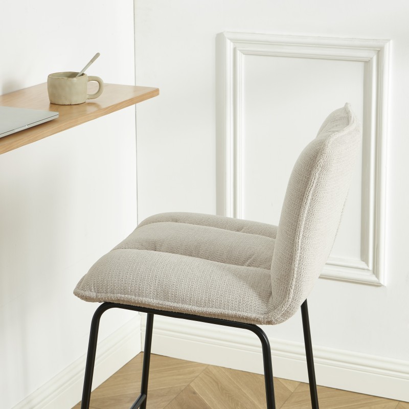 Lot de 2 tabouret ISOLA tissu crème