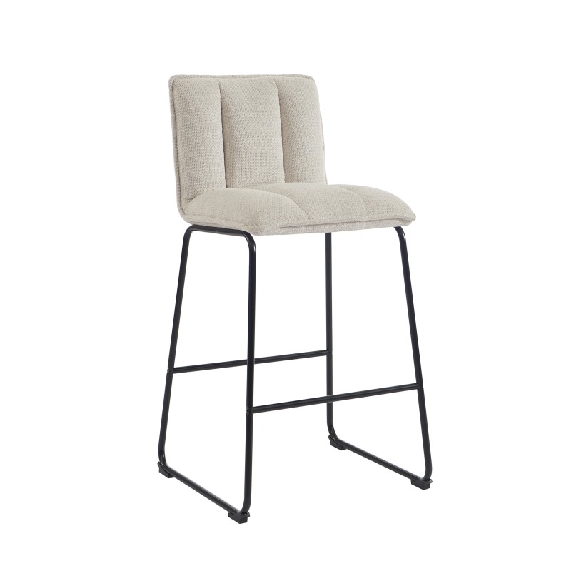 Lot de 2 tabouret ISOLA tissu crème