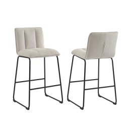 Lot de 2 tabouret ISOLA tissu crème