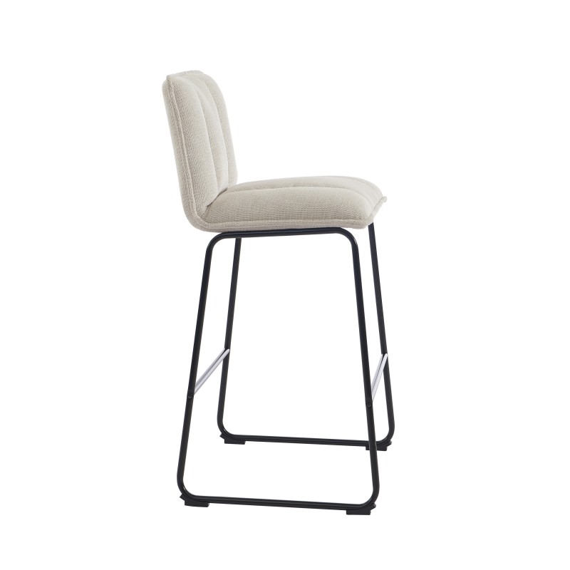 Lot de 2 tabouret ISOLA tissu crème