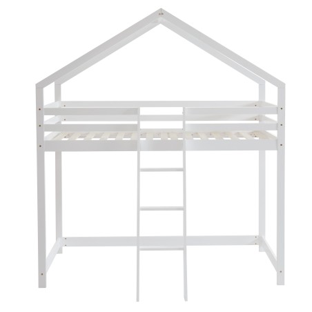 Lit mezzanine TINY 90x190 pin blanc sommier inclus