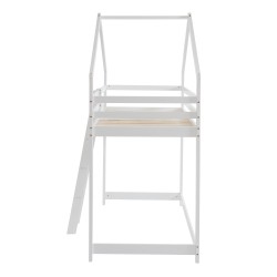 Lit mezzanine TINY 90x190 pin blanc sommier inclus