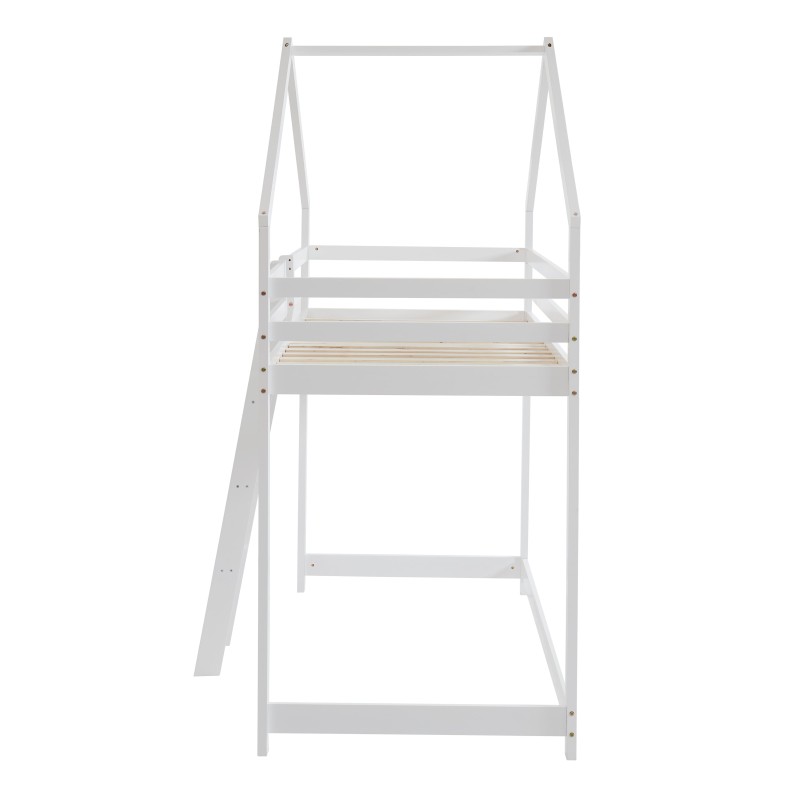 Lit mezzanine TINY 90x190 pin blanc sommier inclus
