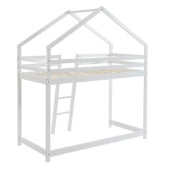 Lit mezzanine TINY 90x190 pin blanc sommier inclus