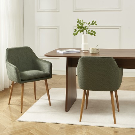 Lot de 2 fauteuils KALLI tissu vert