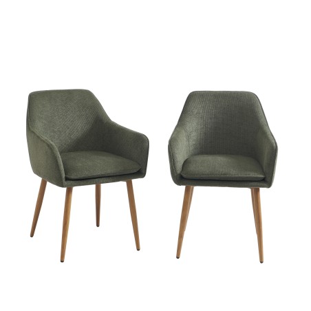 Lot de 2 fauteuils KALLI tissu vert