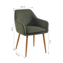 Lot de 2 fauteuils KALLI tissu vert