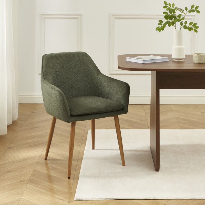 Lot de 2 fauteuils KALLI tissu vert