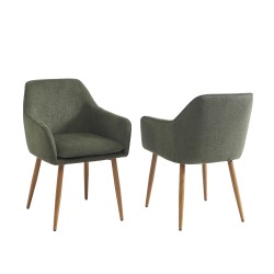 Lot de 2 fauteuils KALLI tissu vert