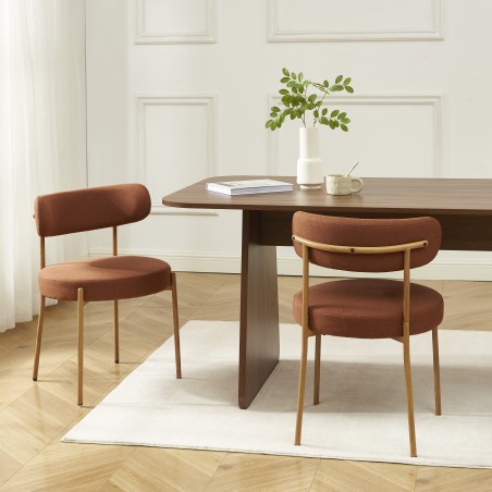 Lot de 2 chaises NOA tissu terracotta