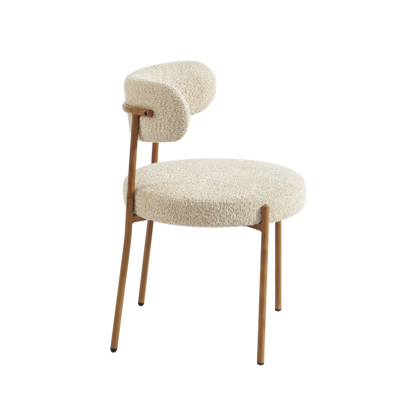 Lot de 2 chaises NOA tissu bouclette beige