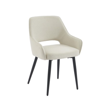 Lot de 2 fauteuils dining UNNI tissu beige