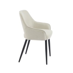 Lot de 2 fauteuils dining UNNI tissu beige