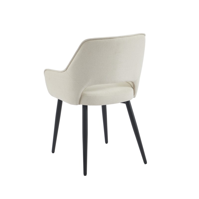 Lot de 2 fauteuils dining UNNI tissu beige