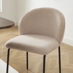 Lot de 2 chaises ZANA tissu bouclette taupe