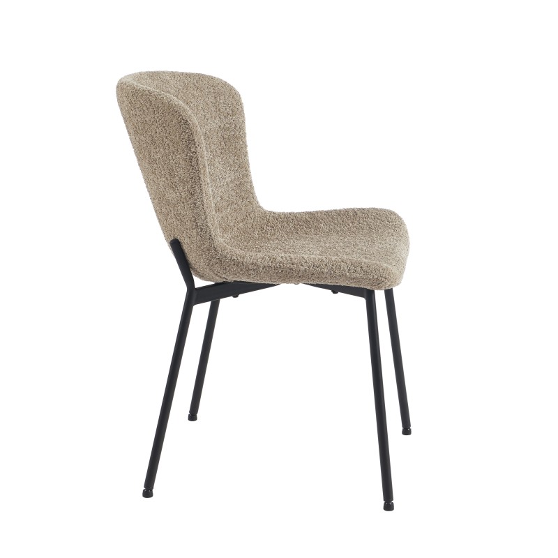 Lot de 2 chaises GIJA tissu marron glacé