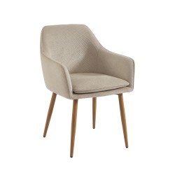 Lot de 2 fauteuils KALLI tissu taupe clair