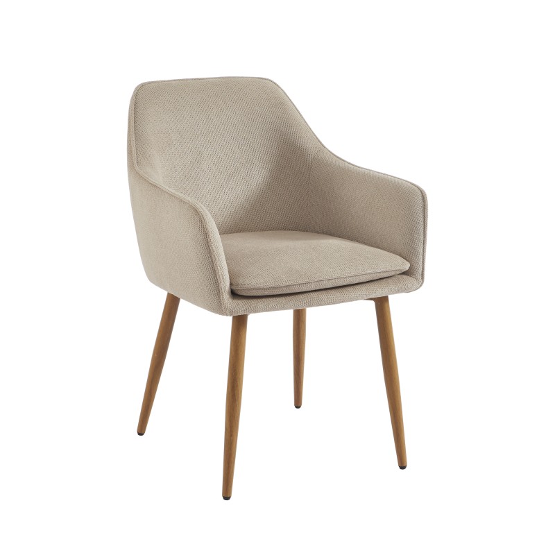 Lot de 2 fauteuils KALLI tissu taupe clair