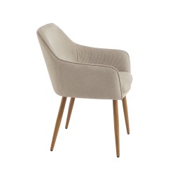 Lot de 2 fauteuils KALLI tissu taupe clair