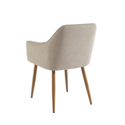 Lot de 2 fauteuils KALLI tissu taupe clair