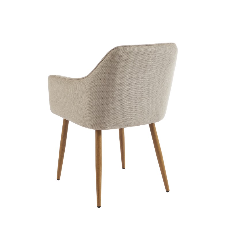 Lot de 2 fauteuils KALLI tissu taupe clair