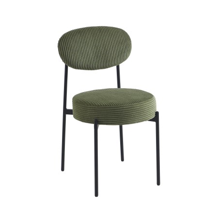 Lot de 2 chaises TEINA velours cotele vert