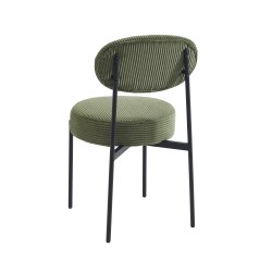 Lot de 2 chaises TEINA velours cotele vert