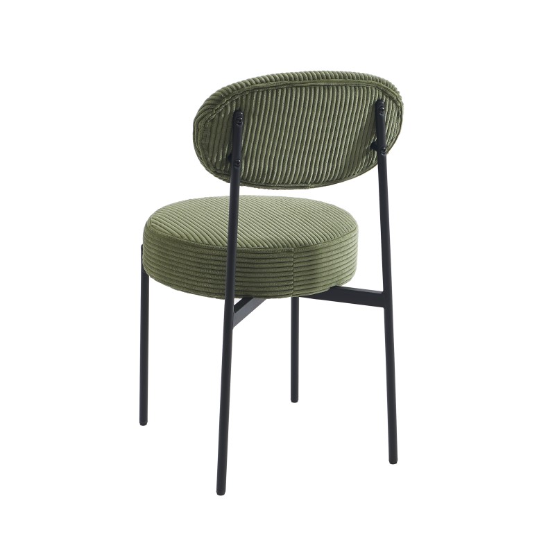 Lot de 2 chaises TEINA velours cotele vert
