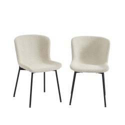 Lot de 2 chaises GIJA tissu beige