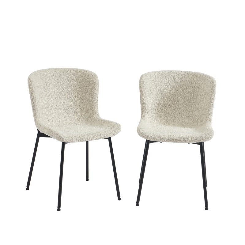 Lot de 2 chaises GIJA tissu beige