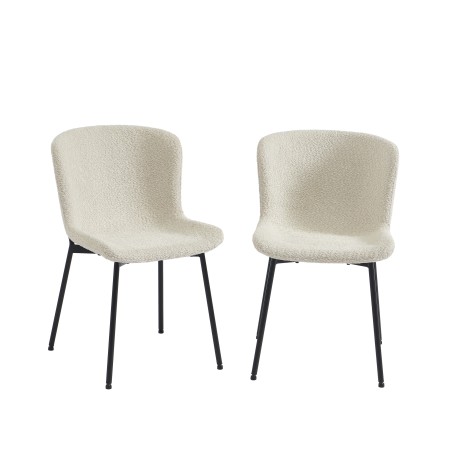 Lot de 2 chaises GIJA tissu beige